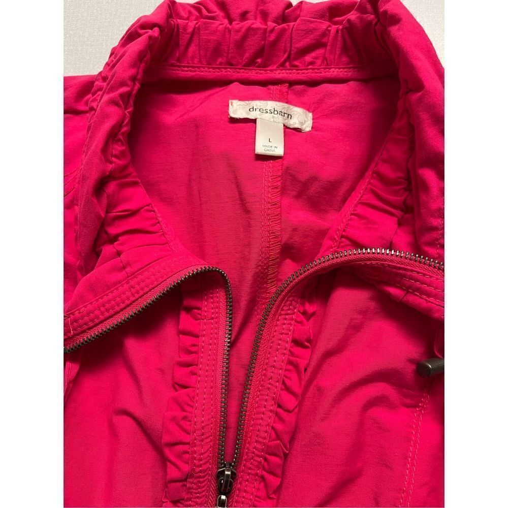 Dress barn jacket deep pink zip front sz large - Picture 3 of 5